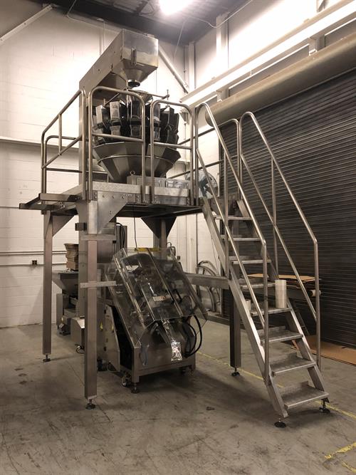Ohlson Vertical Form, Fill and Seal machine with 14-head Combination Weigher