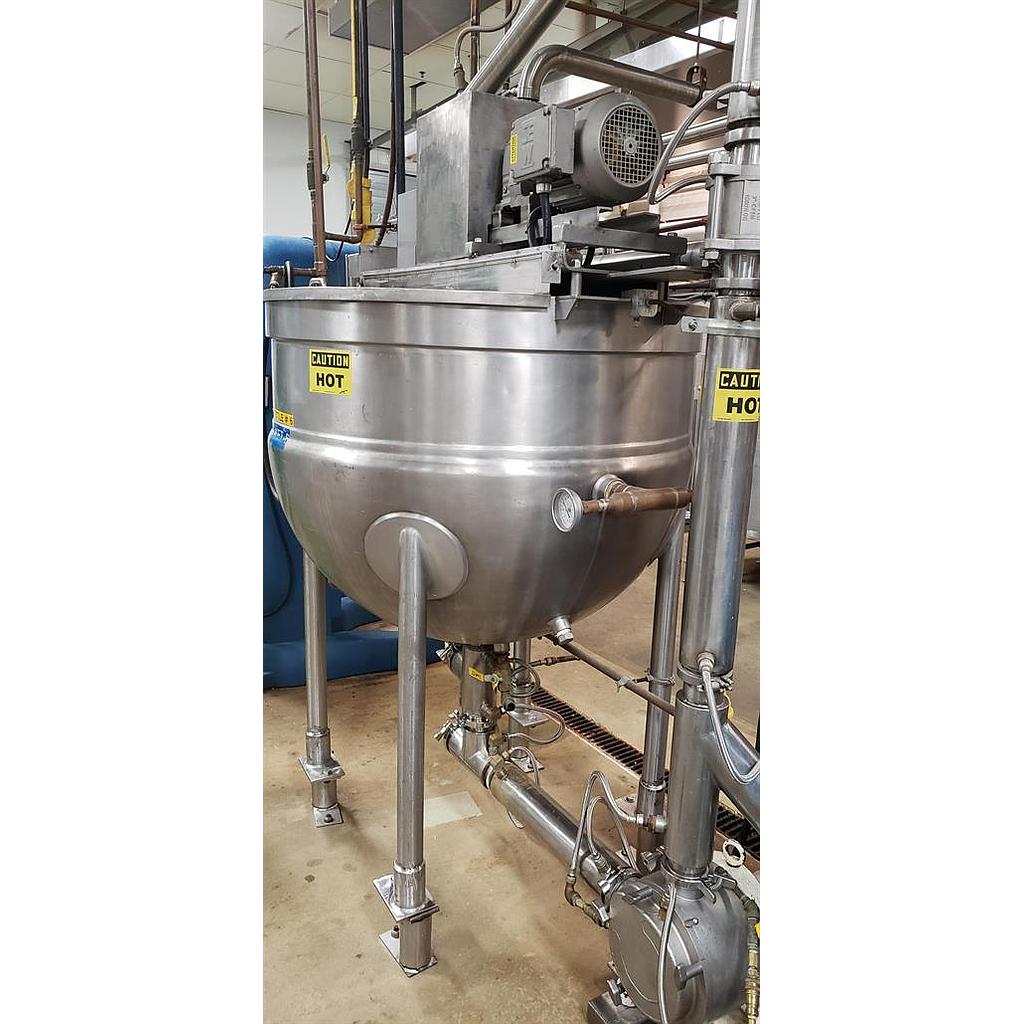 JC Pardo 150 Gallon Stainless Steel Cooking &amp; Mixing Kettle with Pump