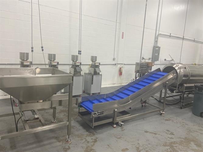 Seasoning Drum stainless steel with Hopper and Feed Conveyor