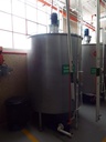 2,200 Liter Carbon Steel Jacketed and Agitated Mixing Tank