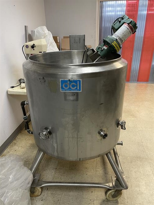 DCI 53 Gallon Stainless Steel Jacketed Mixing tank with Lightnin Mixer