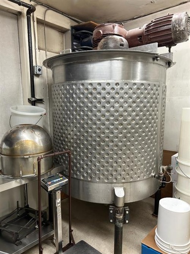 [85318] Alloy & Steel 400 Gallon SS Jacketed Cooking and Mixing Tank
