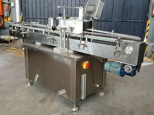 [M11571] Cima model TPY-2000 stainless steel wraparound labeler 