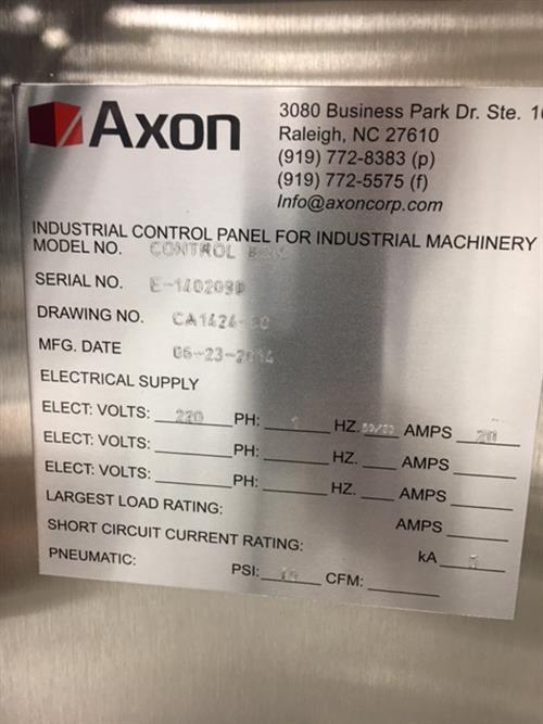 (2) Axon EZ-200HS shrink sleevers with (2) Axon model EZ-SRB8 Heat Shrink Tunnels