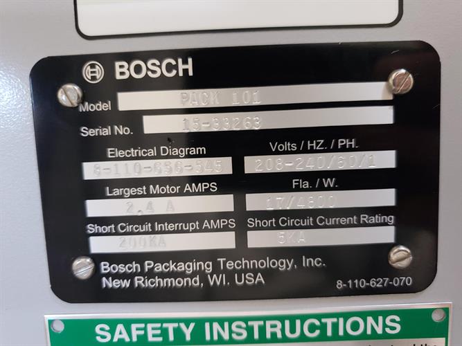 Bosch Pack 101 Horizontal Flow Wrapper