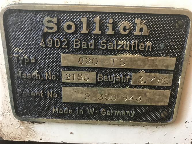 Sollich Model 820 TS Enrober