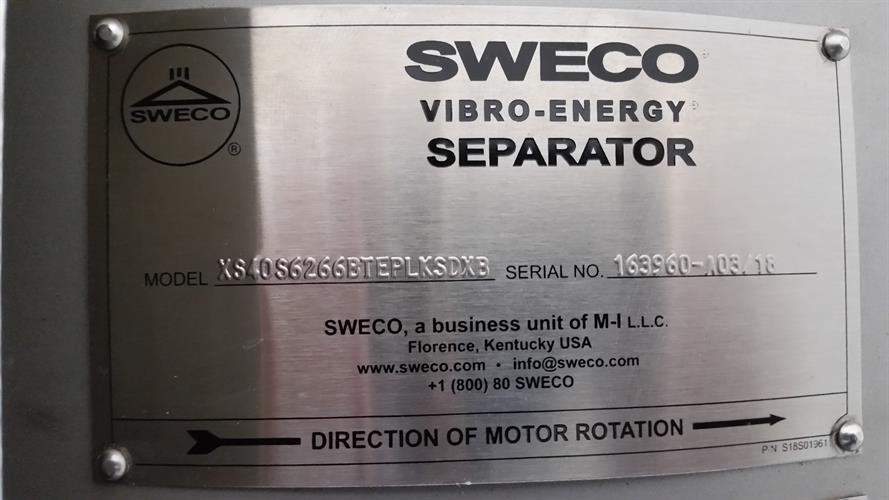 Sweco Model XS40S6266 40&quot; diameter Separator