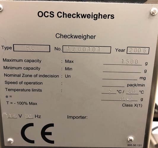 OCS Model ECM 2000 Checkweigher