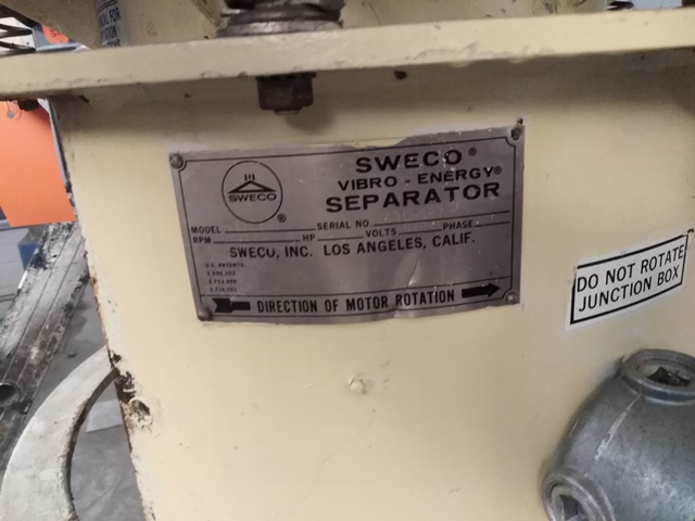 Sweco LS30-S66 30" single deck sifter