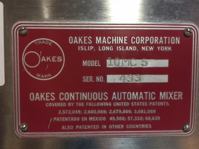 Oakes Model 10MC5 Continuous Mixer 