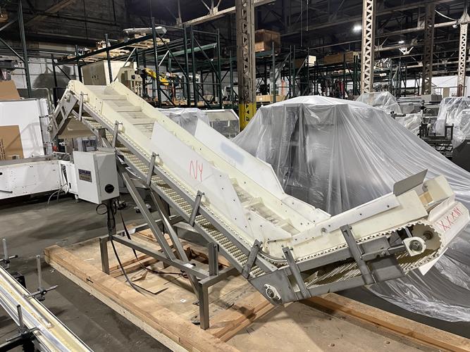 Ohlson 10-ft long Stainless Steel Inclined Conveyor with 98" discharge height