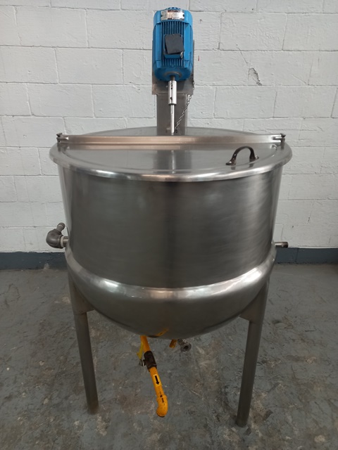 Stainless steel  85  gallon jacketed cooking and mixing kettle
