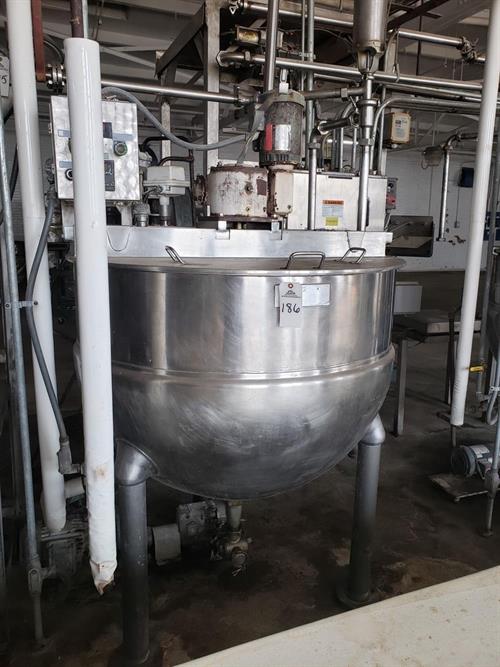 Groen RA-200 200 Gallon SS Single Action Cooking &amp; Mixing Kettle