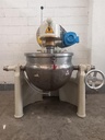 Stainless steel jacketed  26 gallon cooking and mixing kettle