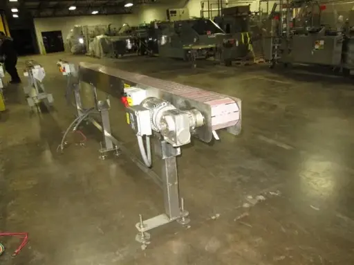 [85453] Hanover 6" wide x 14-ft Long Stainless Steel Flat Top Chain Conveyor