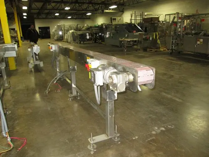 Hanover 6" wide x 14-ft Long Stainless Steel Flat Top Chain Conveyor