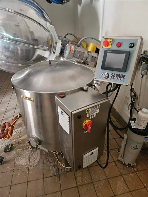Savage 450-lb Stainless Steel Chocolate Tank with pump & Panner Drip Feeder