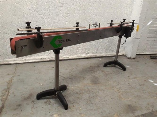 [M10965] Tecnipac stainless steel plastic flat top chain conveyor