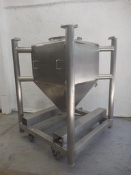 [M10995] Stainless steel 132 gallon bin container.