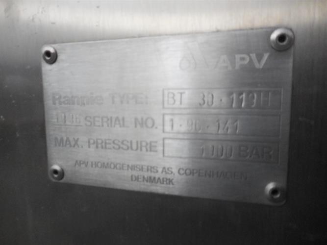 APV Rannie model BT-30-119H 3-piston Stainless Steel Homogenizer