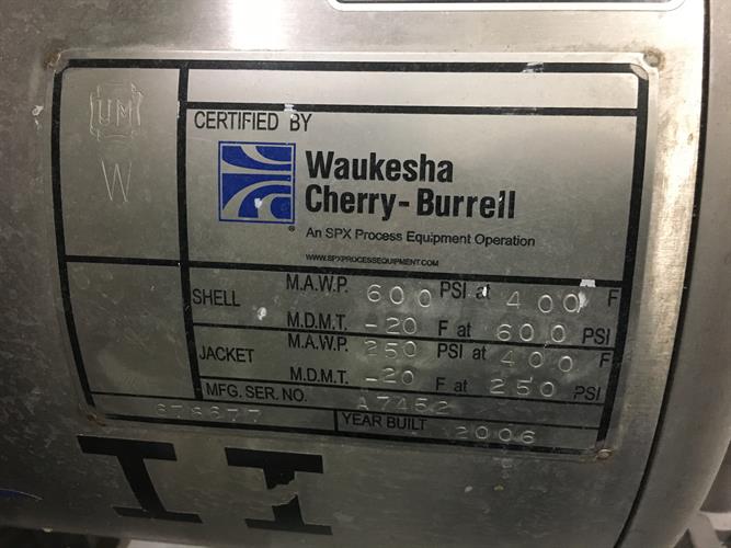 Waukesha Cherry-Burrell Votator II heat exchanger