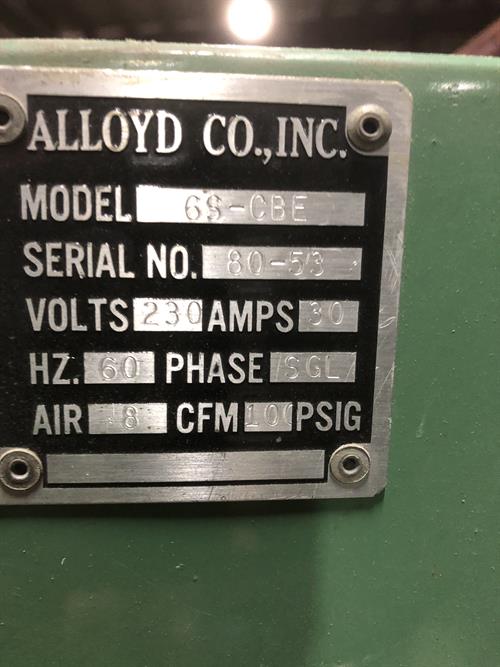 Alloyd 6S-CBE rotary blister packager