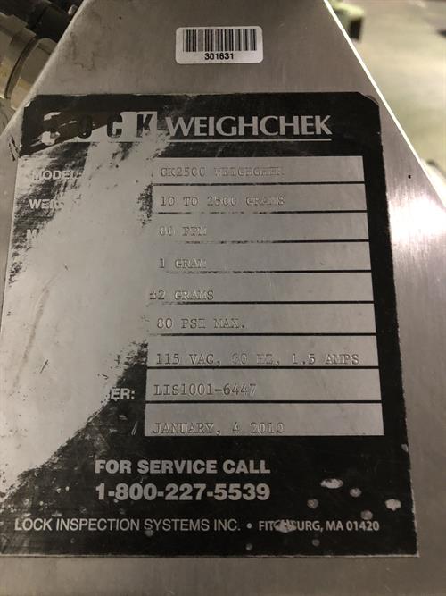 Lock CK2500 Weighchek checkweigher