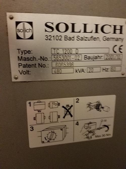 Sollich Model TC1200TD Tempering Unit