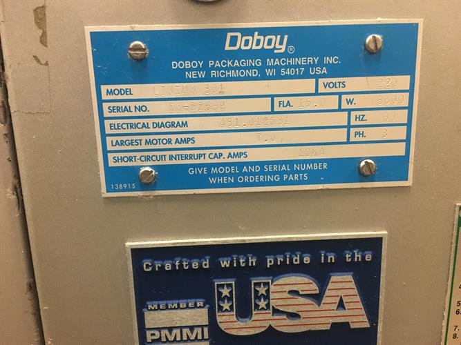 Doboy Model Linium 301 Flow Wrapper