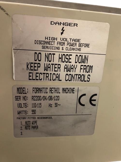 Formatic R2200 rotary cookie former