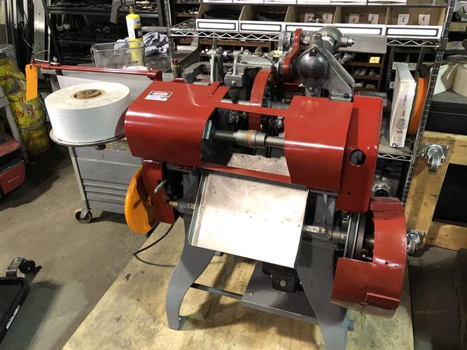 Package Machinery model K Cut and Wrap Machine with Steel Jaw Twisters