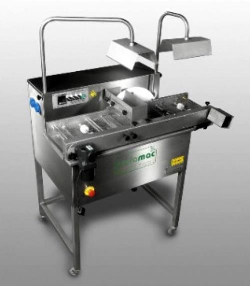 PREFAMAC 30 &amp; 60 KG TEMPERING MACHINES - 7&quot; ENROBING ATTACHMENT WITH WAX PAPER TAKE OFF